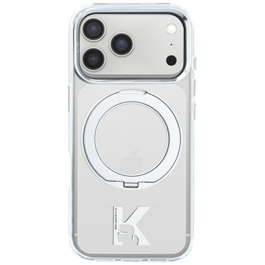 Θήκη MagSafe για Apple iPhone 18 Pro / 17 Pro, Karl Lagerfeld, IML Ring Stand Kameo Metal, Διαφανής