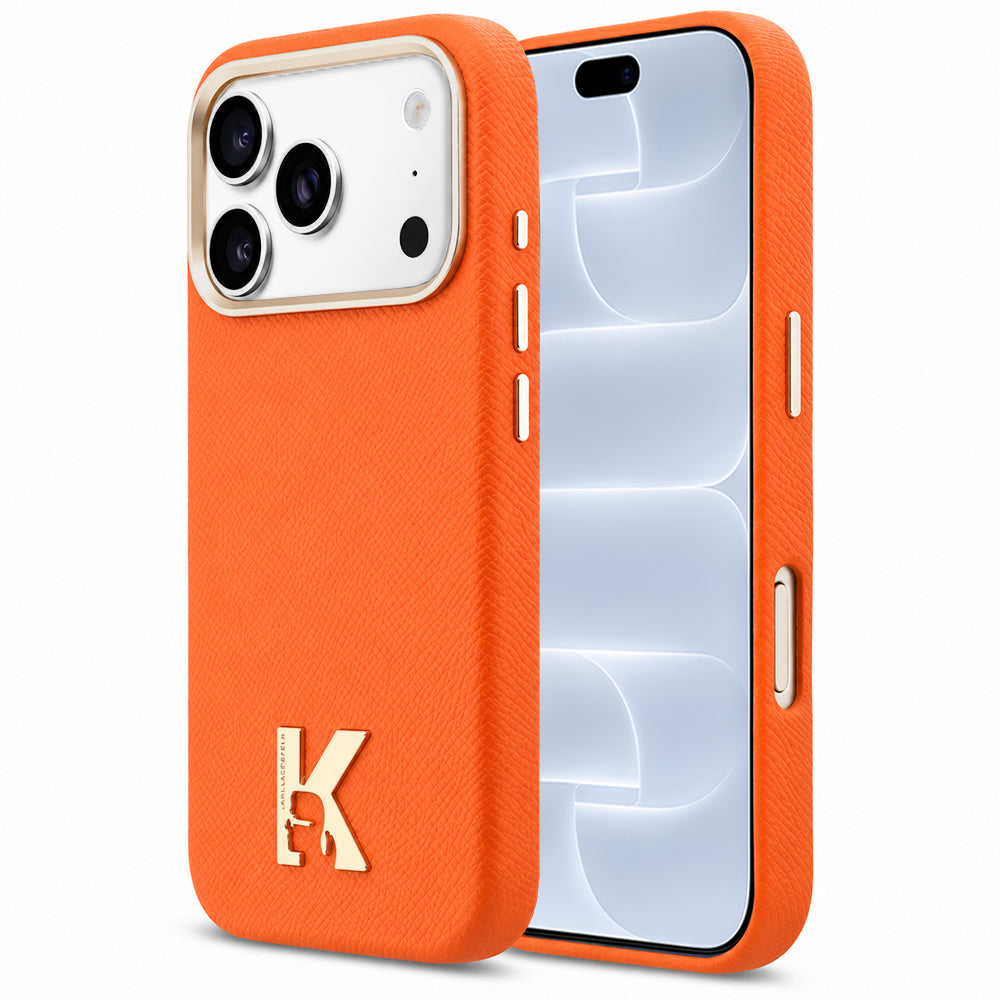 Θήκη MagSafe για Apple iPhone 18 Pro / 17 Pro, Karl Lagerfeld, Λογότυπο Κεφαλής Karl, Πορτοκαλί
