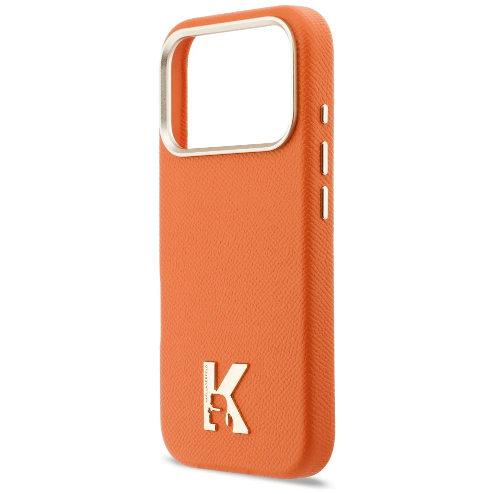 Θήκη MagSafe για Apple iPhone 18 Pro / 17 Pro, Karl Lagerfeld, Λογότυπο Κεφαλής Karl, Πορτοκαλί