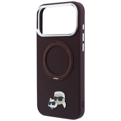 Θήκη MagSafe για Apple iPhone 18 Pro / 17 Pro, Karl Lagerfeld, Ring Stand 360 Karl & Choupette Pin, Βυσσινί