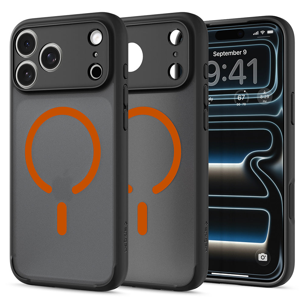 Θήκη MagSafe για Apple iPhone 18 Pro / 17 Pro, Spigen, Ultra Hybrid, Μαύρη Πορτοκαλί Σατινέ ACS12162