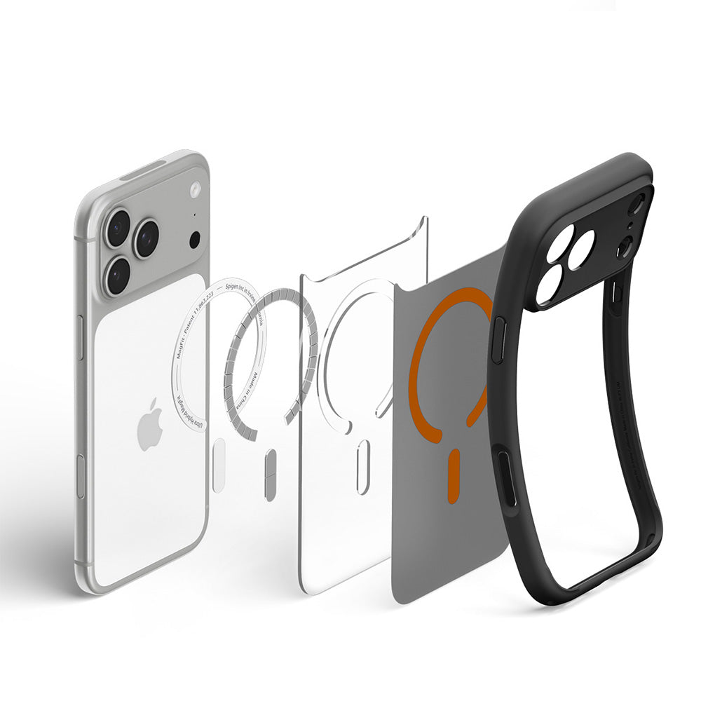 Θήκη MagSafe για Apple iPhone 18 Pro / 17 Pro, Spigen, Ultra Hybrid, Μαύρη Πορτοκαλί Σατινέ ACS12162