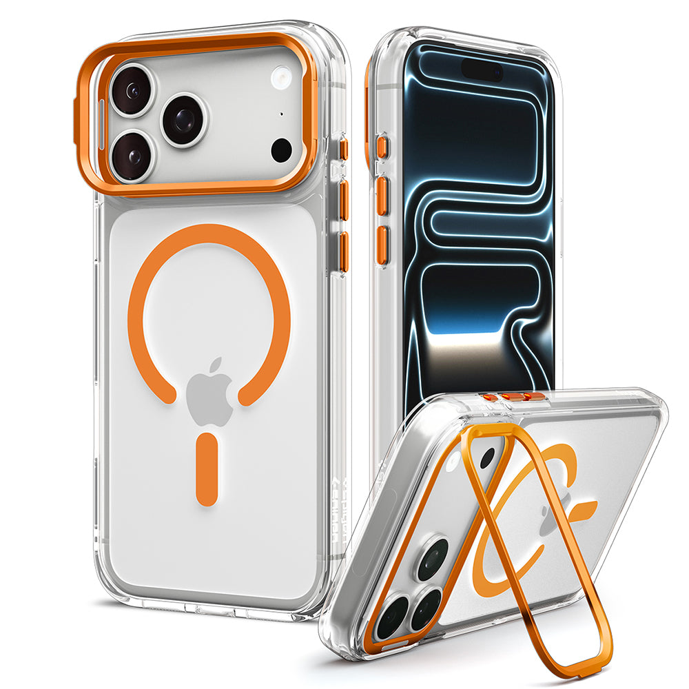 Θήκη MagSafe για Apple iPhone 18 Pro / 17 Pro, Spigen, Ultra Hybrid Optik S, Διαφανής Πορτοκαλί ACS11923