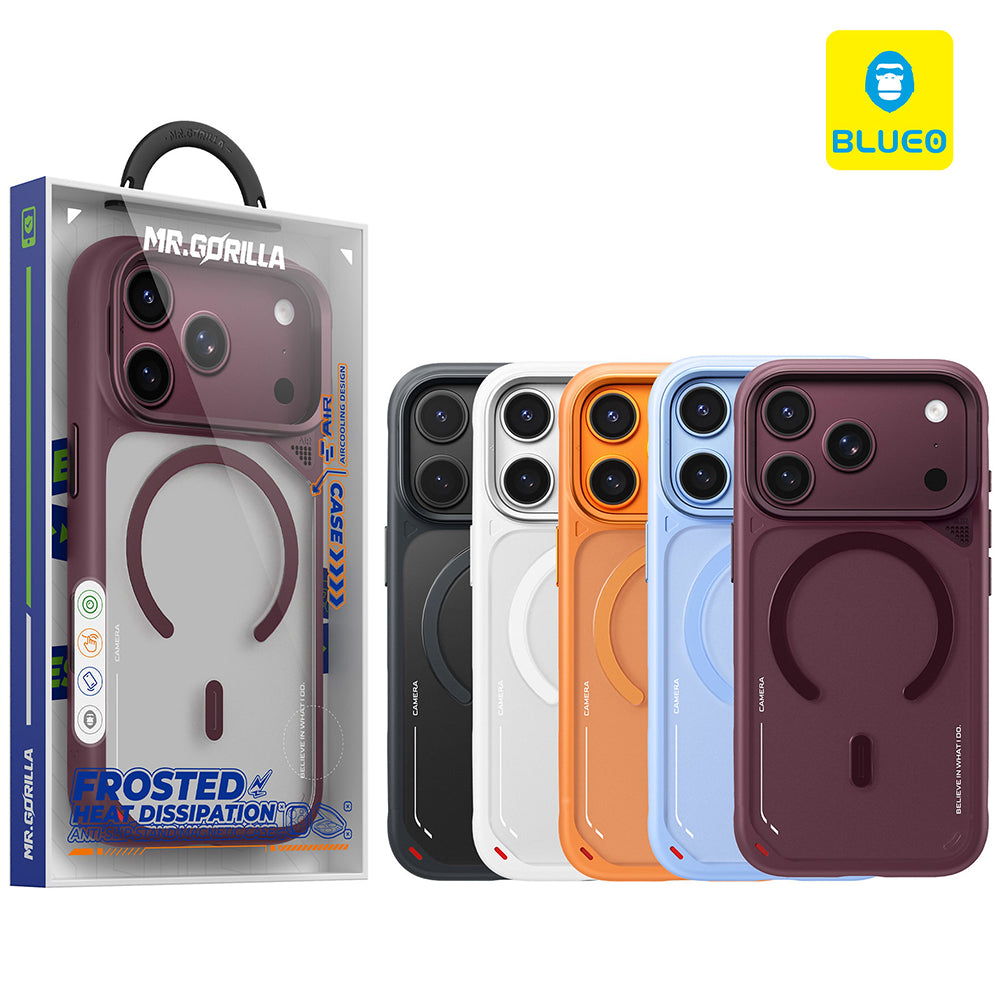 Θήκη MagSafe για Apple iPhone 18 Pro Max / 17 Pro Max, Blueo, Heat Dissipation Stand, Σατινέ λευκή