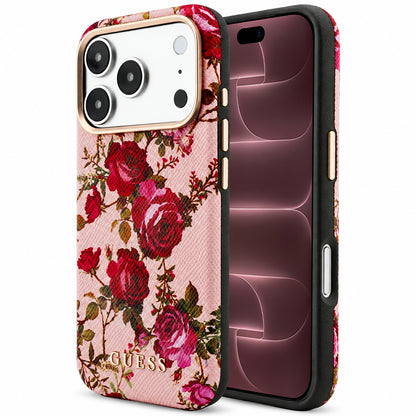 Θήκη MagSafe για Apple iPhone 18 Pro Max / 17 Pro Max, Guess, Blossom Roses Print, Ροζ