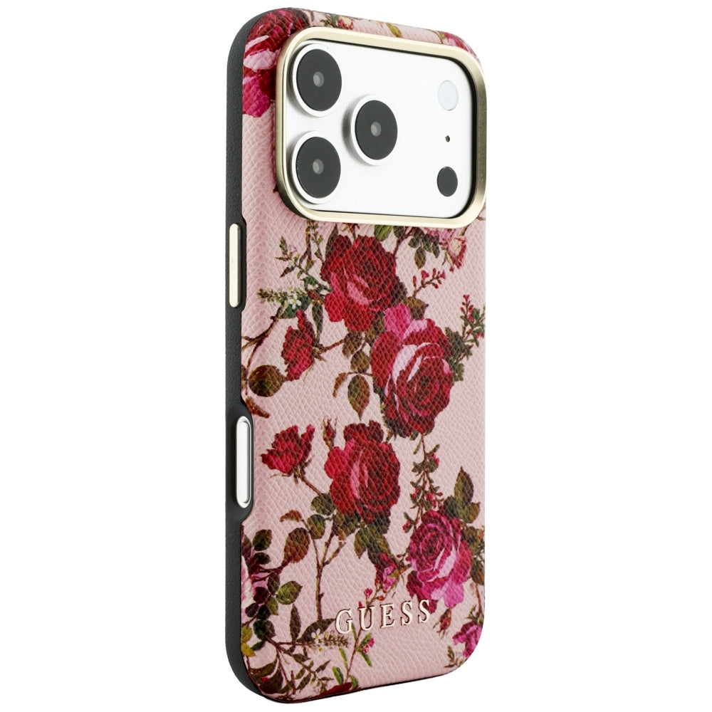 Θήκη MagSafe για Apple iPhone 18 Pro Max / 17 Pro Max, Guess, Blossom Roses Print, Ροζ