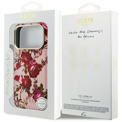 Θήκη MagSafe για Apple iPhone 18 Pro Max / 17 Pro Max, Guess, Blossom Roses Print, Ροζ