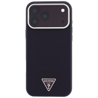 Θήκη MagSafe για Apple iPhone 18 Pro Max / 17 Pro Max, Guess, Λογότυπο Τρίγωνο Kevlar, Βυσσινί