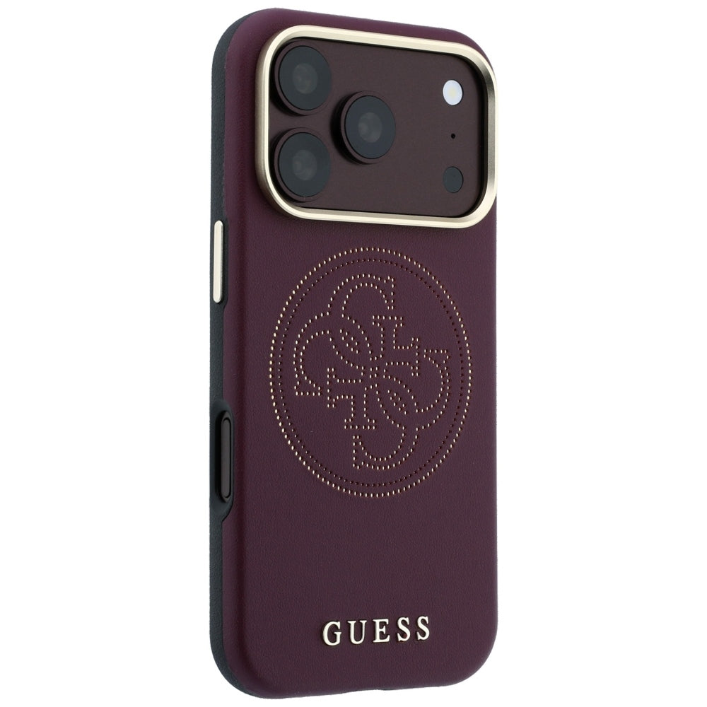 Θήκη MagSafe για Apple iPhone 18 Pro Max / 17 Pro Max, Guess, Διάτρητη 4G, Βυσσινί
