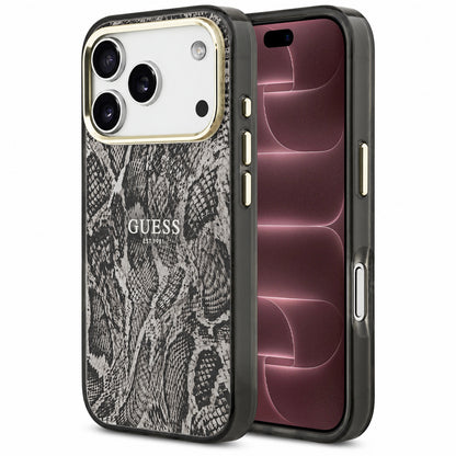 Θήκη MagSafe για Apple iPhone 18 Pro Max / 17 Pro Max, Guess, Python Pattern, Μαύρη