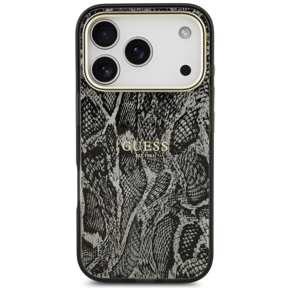 Θήκη MagSafe για Apple iPhone 18 Pro Max / 17 Pro Max, Guess, Python Pattern, Μαύρη