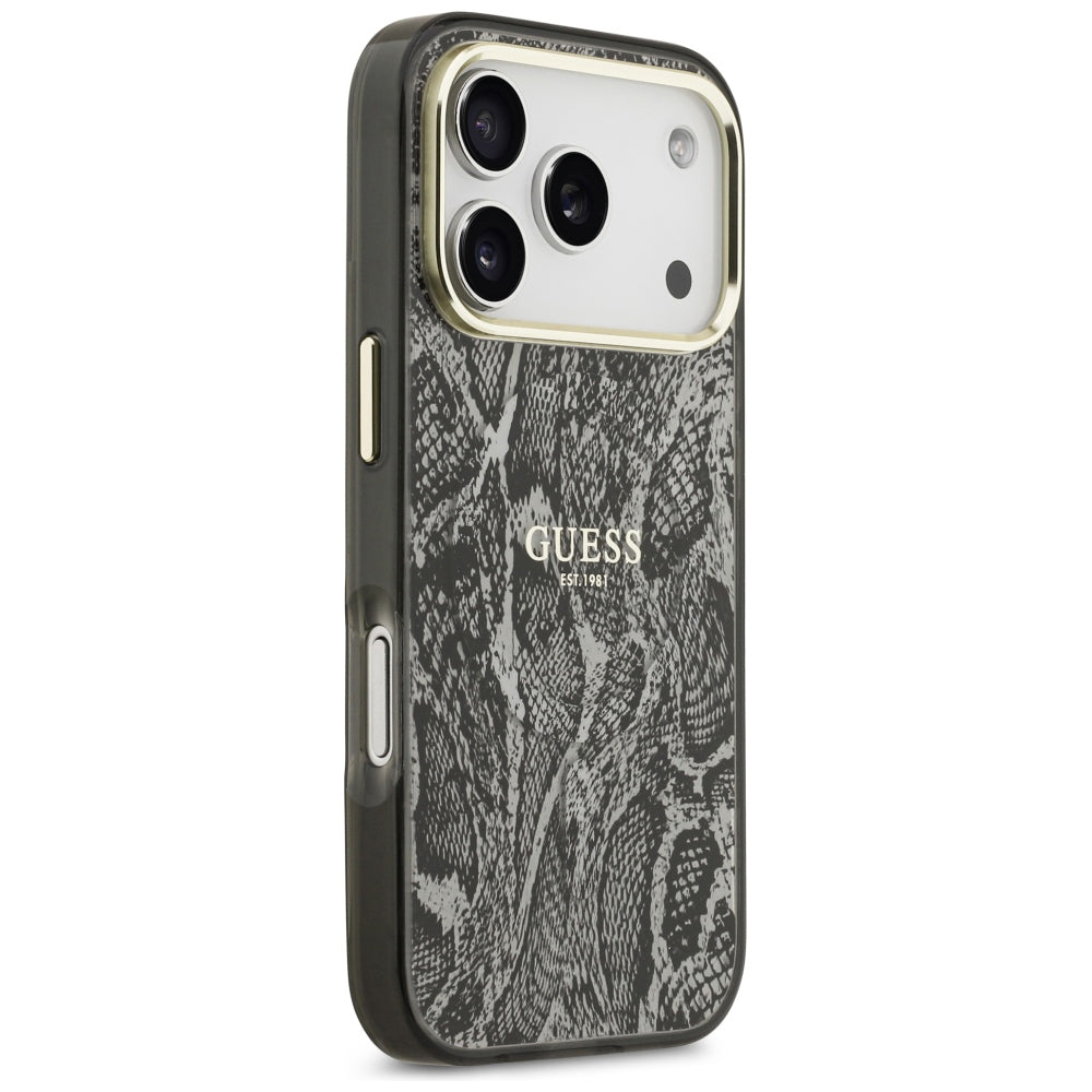 Θήκη MagSafe για Apple iPhone 18 Pro Max / 17 Pro Max, Guess, Python Pattern, Μαύρη