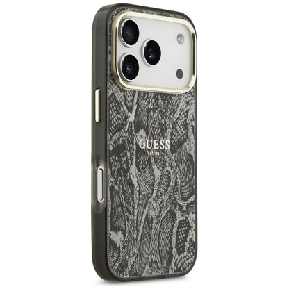 Θήκη MagSafe για Apple iPhone 18 Pro Max / 17 Pro Max, Guess, Python Pattern, Μαύρη