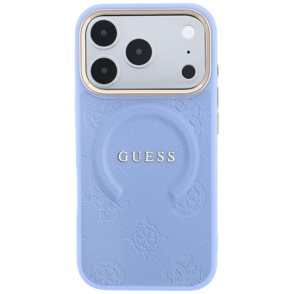 Θήκη MagSafe για Apple iPhone 18 Pro Max / 17 Pro Max, Guess, Saffiano Peony Ring, Bleu