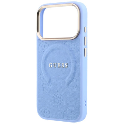 Θήκη MagSafe για Apple iPhone 18 Pro Max / 17 Pro Max, Guess, Saffiano Peony Ring, Bleu