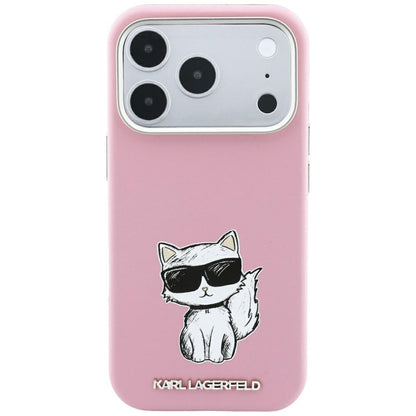MagSafe Case for Apple iPhone 18 Pro Max / 17 Pro Max, Karl Lagerfeld, Choupette Sketch, Pink