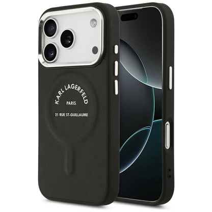 Θήκη MagSafe για Apple iPhone 18 Pro Max / 17 Pro Max, Karl Lagerfeld, EMB. Δαχτυλίδι Karl RSG Logo, Μαύρο