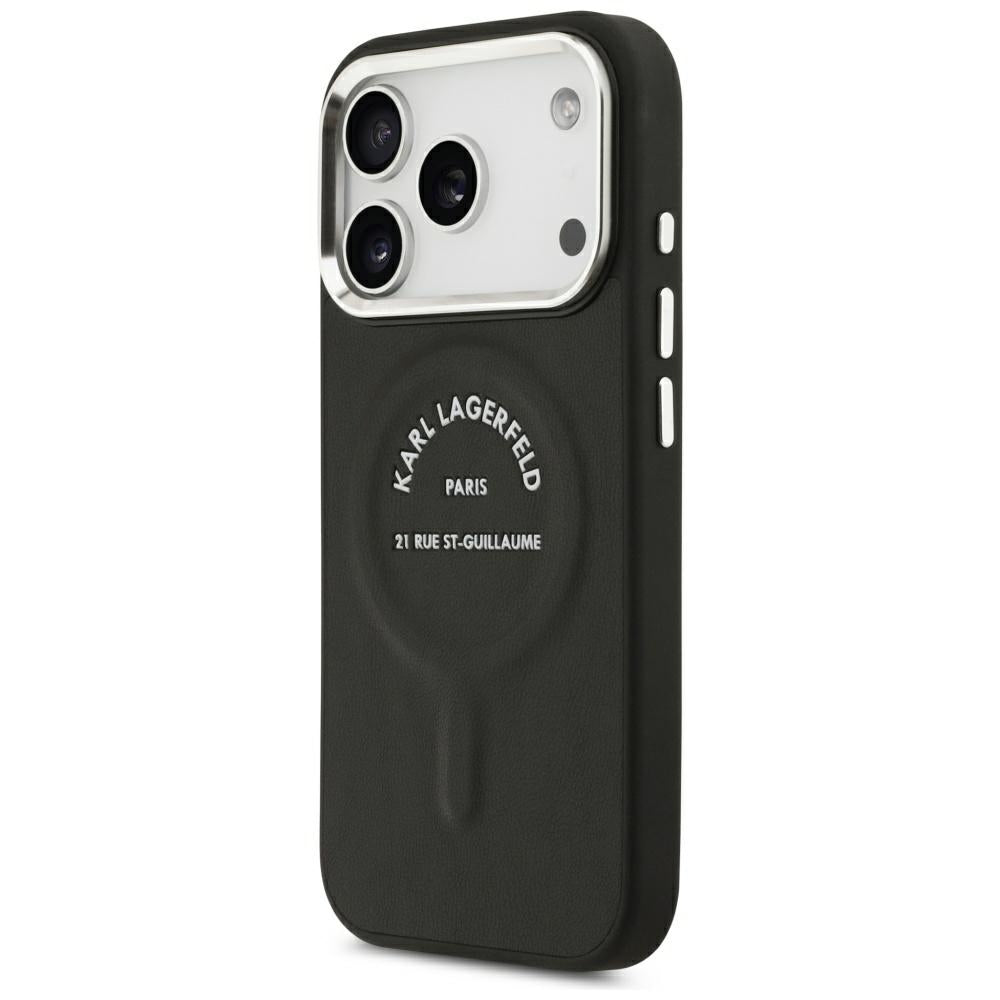 Θήκη MagSafe για Apple iPhone 18 Pro Max / 17 Pro Max, Karl Lagerfeld, EMB. Δαχτυλίδι Karl RSG Logo, Μαύρο