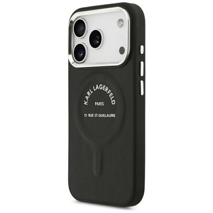 Θήκη MagSafe για Apple iPhone 18 Pro Max / 17 Pro Max, Karl Lagerfeld, EMB. Δαχτυλίδι Karl RSG Logo, Μαύρο