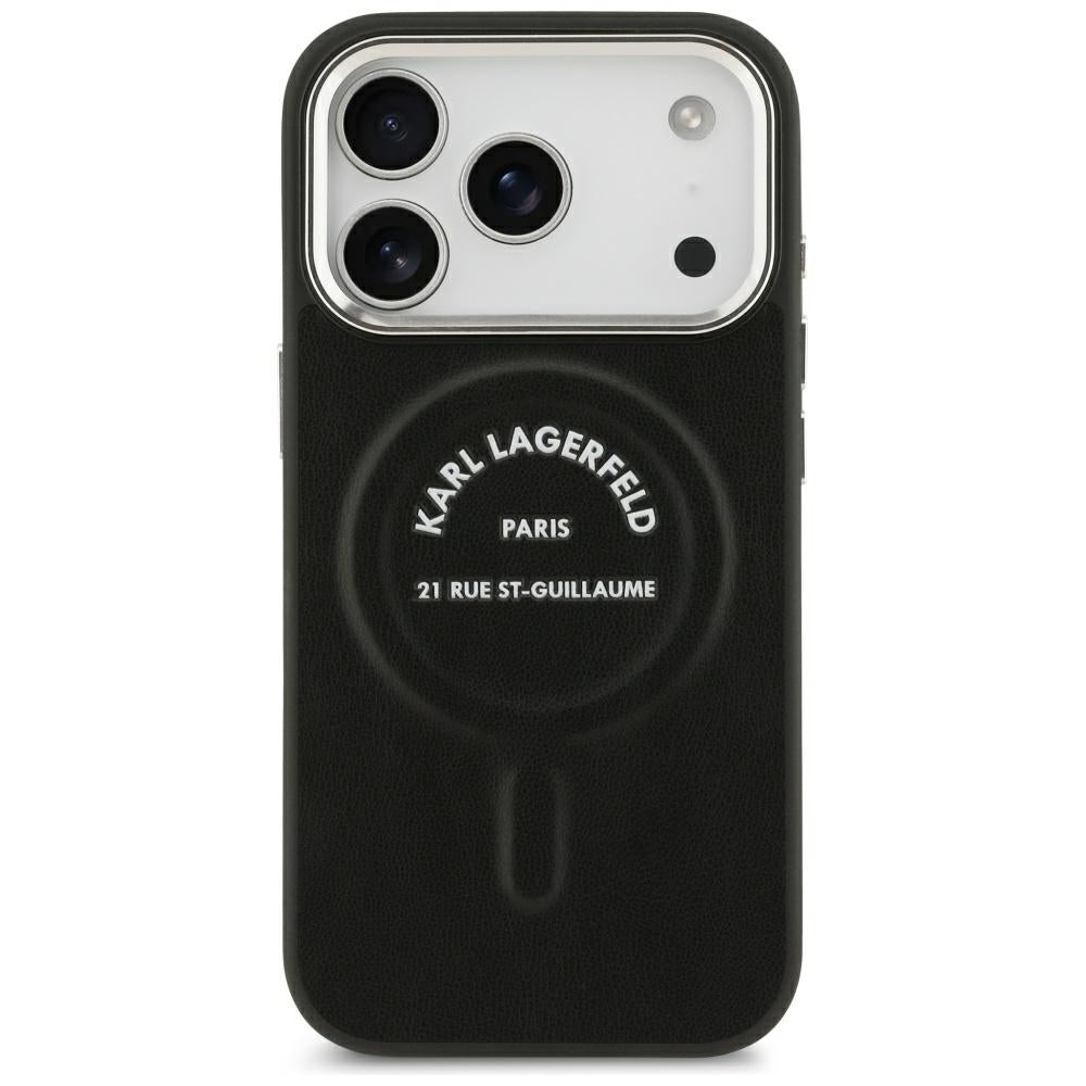 Θήκη MagSafe για Apple iPhone 18 Pro Max / 17 Pro Max, Karl Lagerfeld, EMB. Δαχτυλίδι Karl RSG Logo, Μαύρο