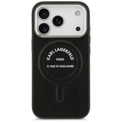 Θήκη MagSafe για Apple iPhone 18 Pro Max / 17 Pro Max, Karl Lagerfeld, EMB. Δαχτυλίδι Karl RSG Logo, Μαύρο