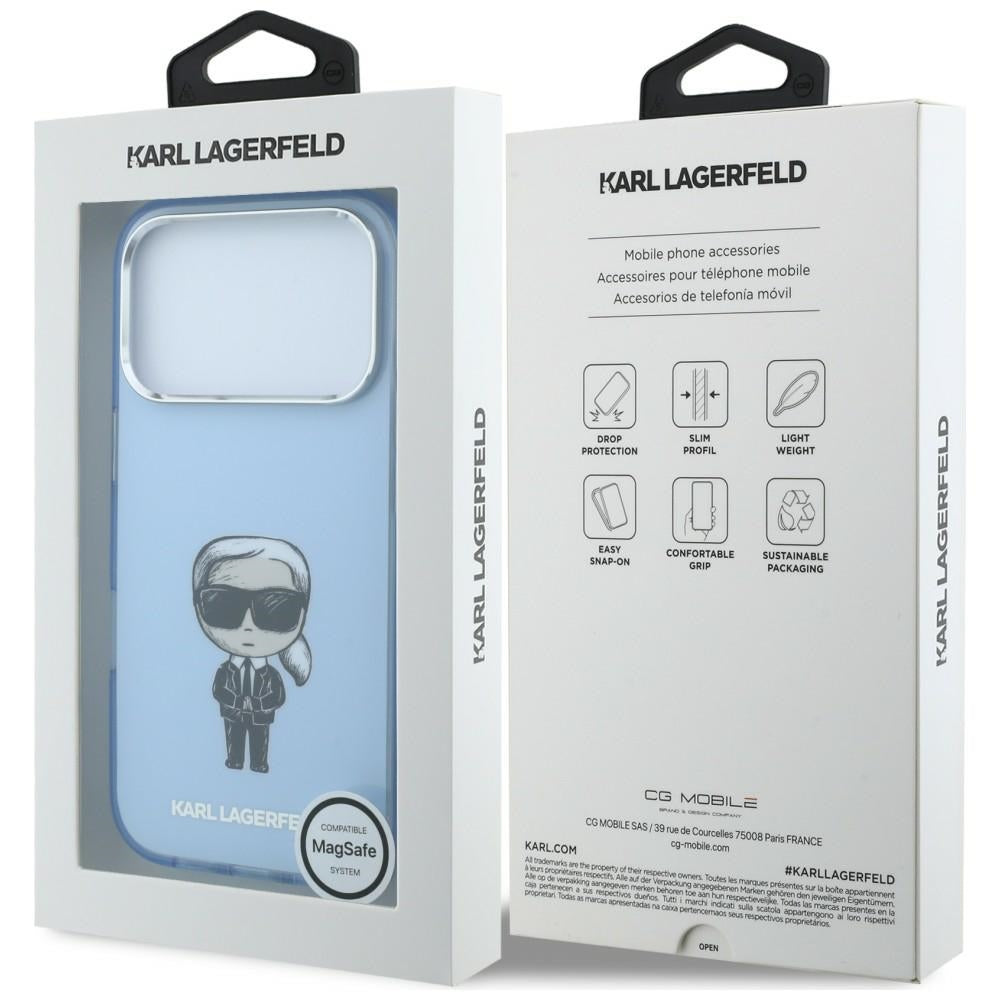 MagSafe Case for Apple iPhone 18 Pro Max / 17 Pro Max, Karl Lagerfeld, IML Ikonik Sketch Print, Blue