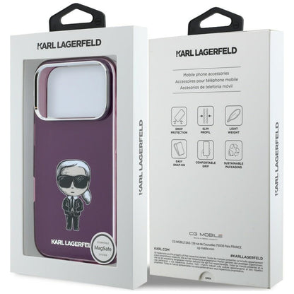 Θήκη MagSafe για Apple iPhone 18 Pro Max / 17 Pro Max, Karl Lagerfeld, IML Ikonik Sketch Print, Βυσσινί