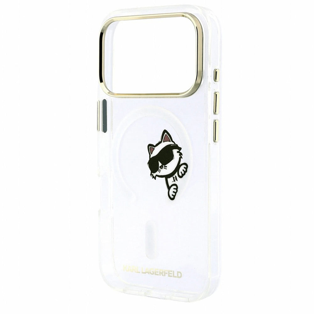 Θήκη MagSafe για Apple iPhone 18 Pro Max / 17 Pro Max, Karl Lagerfeld, IML Peekaboo Print και Μεταλλικό Πλαίσιο, Διαφανής
