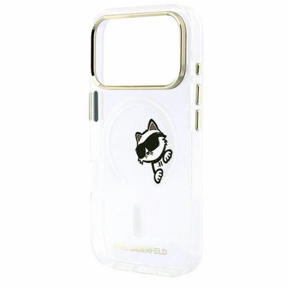 Θήκη MagSafe για Apple iPhone 18 Pro Max / 17 Pro Max, Karl Lagerfeld, IML Peekaboo Print και Μεταλλικό Πλαίσιο, Διαφανής
