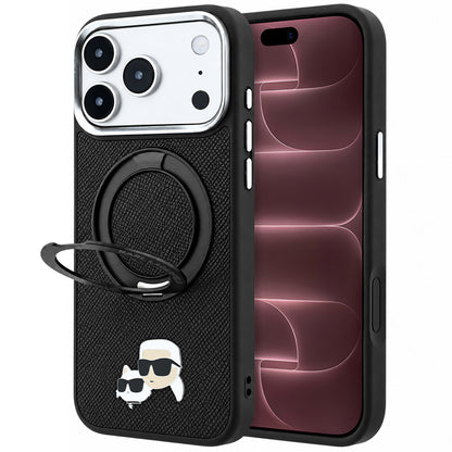 Θήκη MagSafe για Apple iPhone 18 Pro Max / 17 Pro Max, Karl Lagerfeld, Ring Stand 360 Karl & Choupette Pin, Μαύρο
