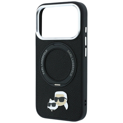 Θήκη MagSafe για Apple iPhone 18 Pro Max / 17 Pro Max, Karl Lagerfeld, Ring Stand 360 Karl & Choupette Pin, Μαύρο