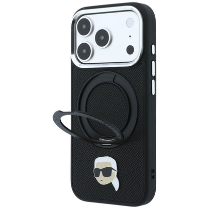 Θήκη MagSafe για Apple iPhone 18 Pro Max / 17 Pro Max, Karl Lagerfeld, Ring Stand 360 Karl Pin, Μαύρη
