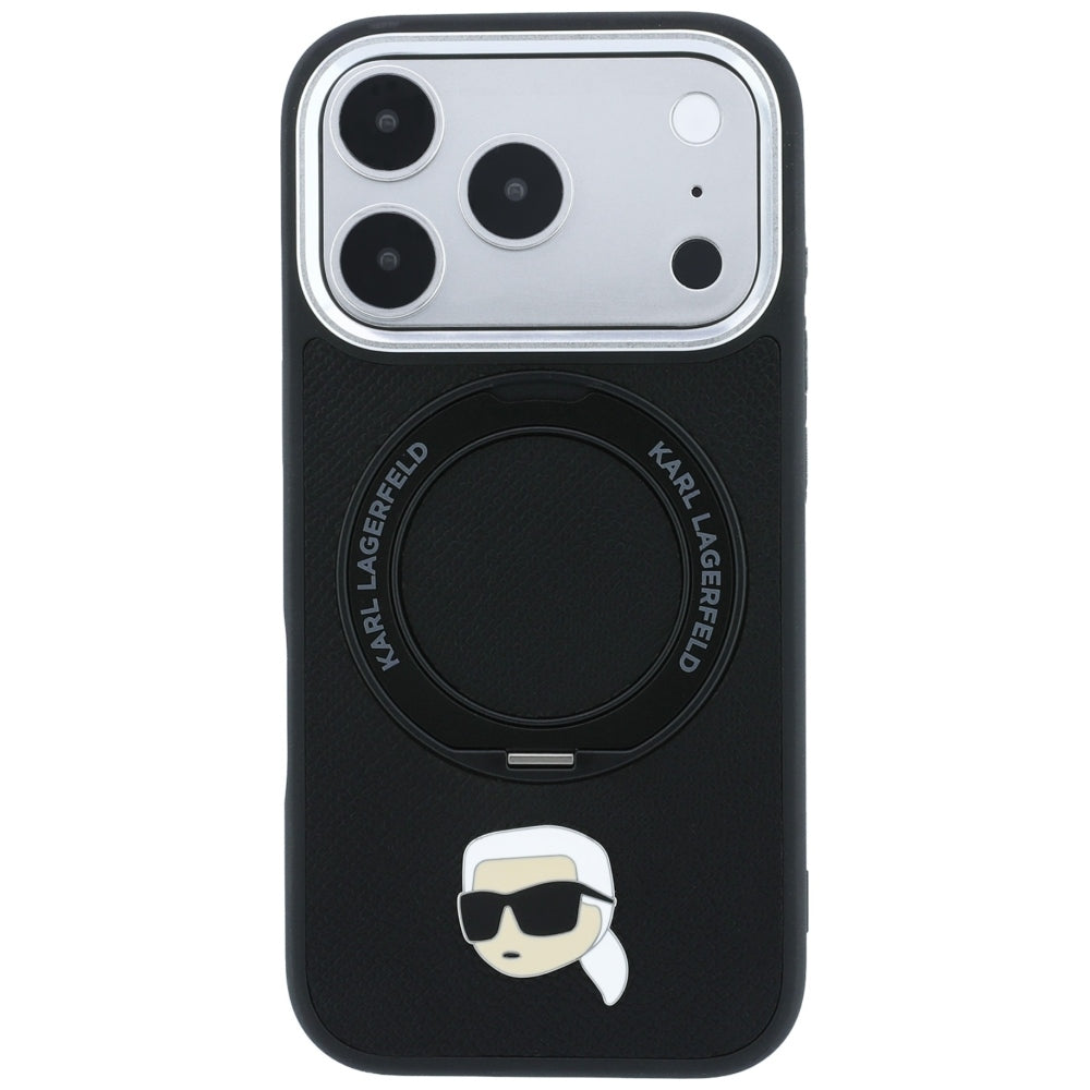 Θήκη MagSafe για Apple iPhone 18 Pro Max / 17 Pro Max, Karl Lagerfeld, Ring Stand 360 Karl Pin, Μαύρη