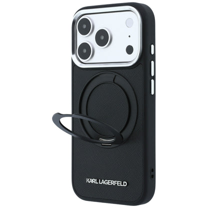 Θήκη MagSafe για Apple iPhone 18 Pro Max / 17 Pro Max, Karl Lagerfeld, Ring Stand 360 Saffiano, Μαύρο