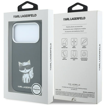 Θήκη MagSafe για Apple iPhone 18 Pro Max / 17 Pro Max, Karl Lagerfeld, Smooth Choupette Sketch, Μαύρο