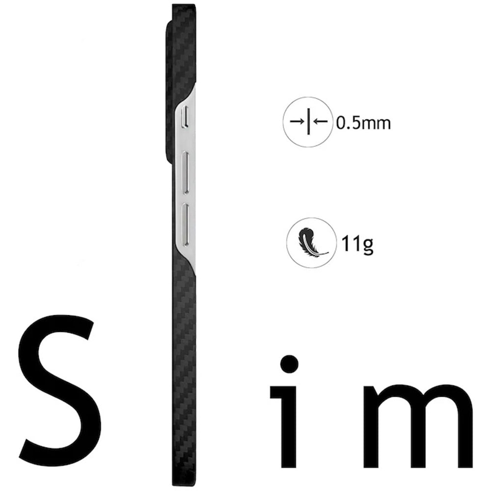 Θήκη MagSafe για Apple iPhone 18 Pro Max / 17 Pro Max, Techsuit, Αραμιδική Ίνα, Μαύρη
