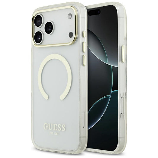 Θήκη MagSafe για Apple iPhone 18 Pro Max, Guess, Metal Outline, Χρυσή