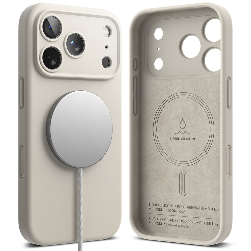 Θήκη MagSafe για Apple iPhone 18 Pro Max, Ringke, Σιλικόνη, Κρεμ