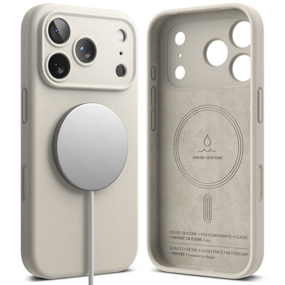 Θήκη MagSafe για Apple iPhone 18 Pro Max, Ringke, Σιλικόνη, Κρεμ