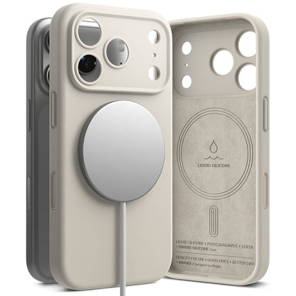 Θήκη MagSafe για Apple iPhone 18 Pro Max, Ringke, Σιλικόνη, Κρεμ