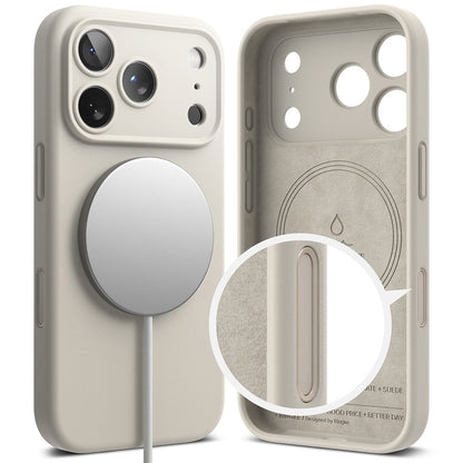 Θήκη MagSafe για Apple iPhone 18 Pro Max, Ringke, Σιλικόνη, Κρεμ
