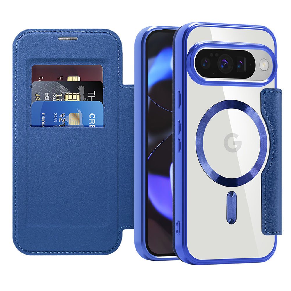 MagSafe Case for Google Pixel 10 Pro / 10, Techsuit, SmartMag Book, Blue