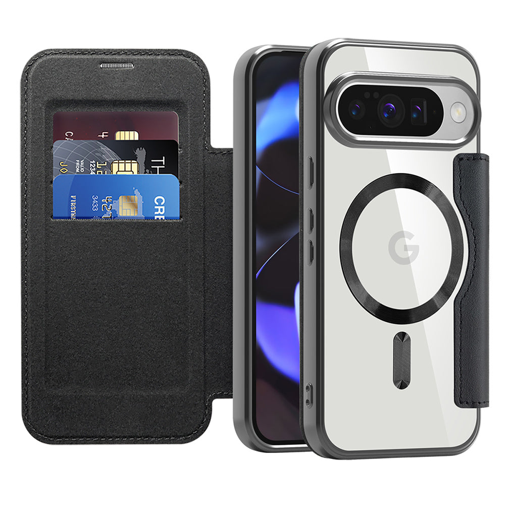 MagSafe Case for Google Pixel 10 Pro / 10, Techsuit, SmartMag Book, Black