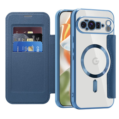 MagSafe Case for Google Pixel 10 Pro XL, Techsuit, SmartMag Book, Blue