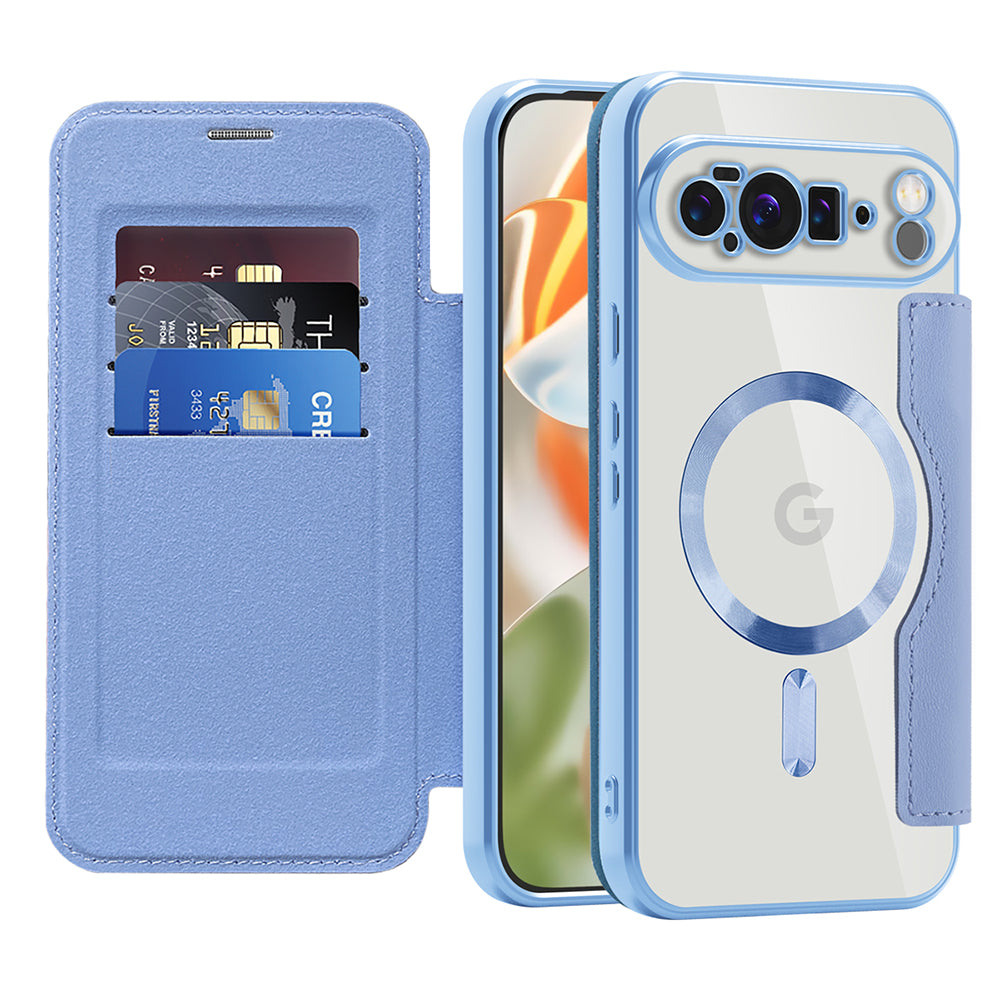 MagSafe Case for Google Pixel 10 Pro XL, Techsuit, SmartMag Book, Blue