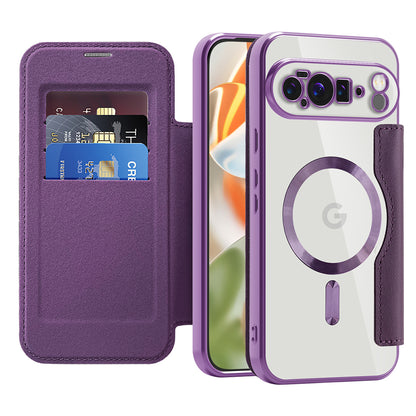 MagSafe Case for Google Pixel 10 Pro XL, Techsuit, SmartMag Book, Purple