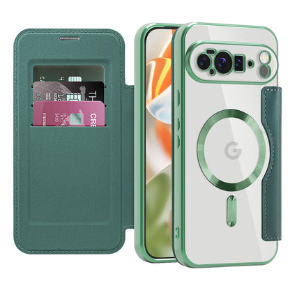 MagSafe Case for Google Pixel 10 Pro XL, Techsuit, SmartMag Book, Green
