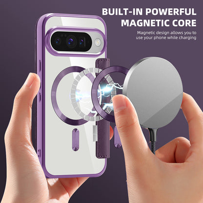MagSafe Case for Google Pixel 10 Pro XL, Techsuit, SmartMag Book, Purple