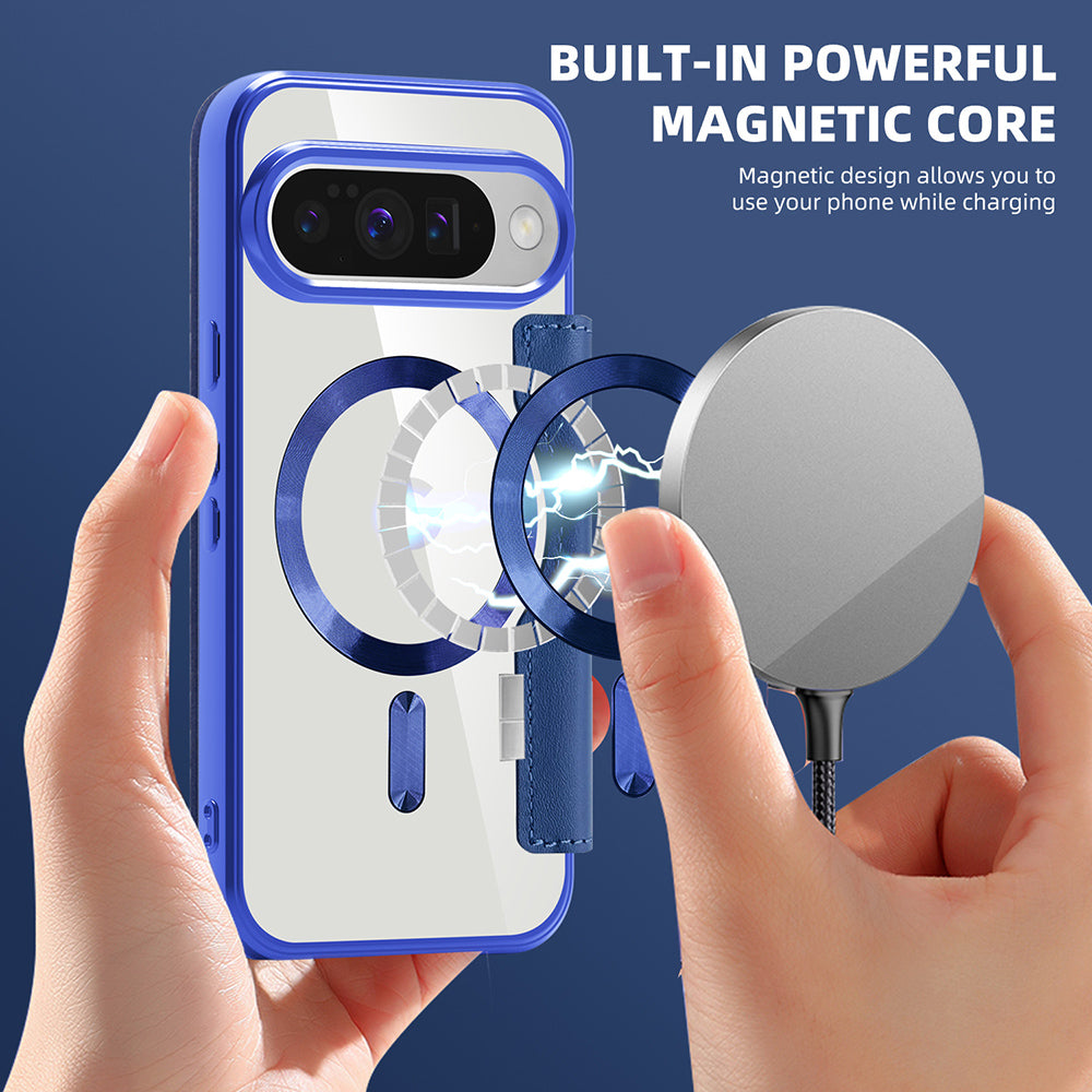 MagSafe Case for Google Pixel 10 Pro / 10, Techsuit, SmartMag Book, Blue