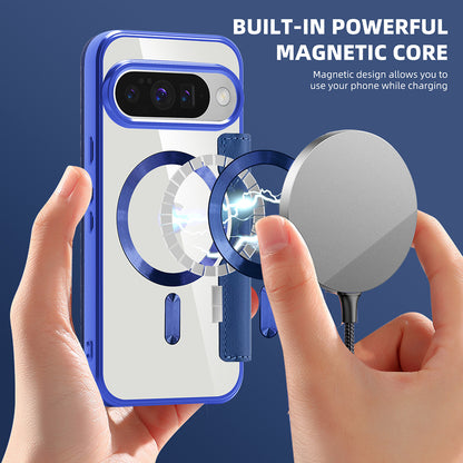 MagSafe Case for Google Pixel 10 Pro XL, Techsuit, SmartMag Book, Blue